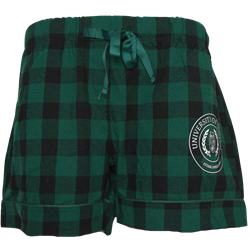 Circle Crest Flannel Sleep Short - Green and Black