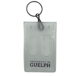 Clear 2 Card ID Holder with Black Key Ring and J Hook