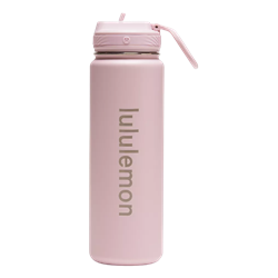lululemon Back to Life Sports Bottle 24 oz with Straw - Blissful Pink