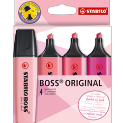 Boss 4 Pack Rose Pink Highlighters