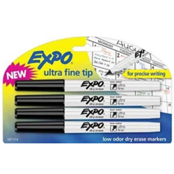 Expo Dry Erase Ultra Fine Black 4 Pack