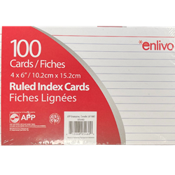Enlivo Index Cards 4X6