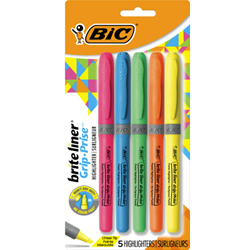 BIC BriteLiner Highlighter 5 Pack - Assorted