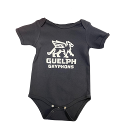Gryphons Stacked Baby Onesie - Black