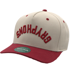 Gryphons Upside Down Heritage Twill Hat - Red and Beige