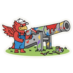 Painted Cannon Sticker