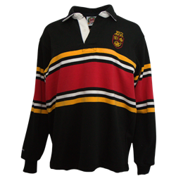 Heritage Stripe Rugby Collar - Black