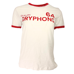 Guelph Gryphons Red Striped Ringer Tee - White