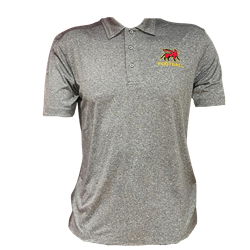 Football Stacked Polo - Black Heather